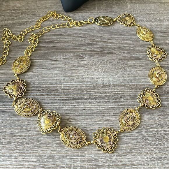 Gold Heart Chain Belt N969